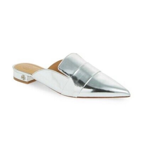 Tory Burch Shoes - metalíc silver Tory Burch flat